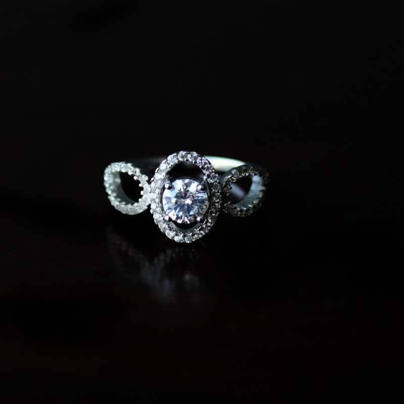 Abdulrahman Classic Oval Studded Ring With Zircon Silver925 Size-13