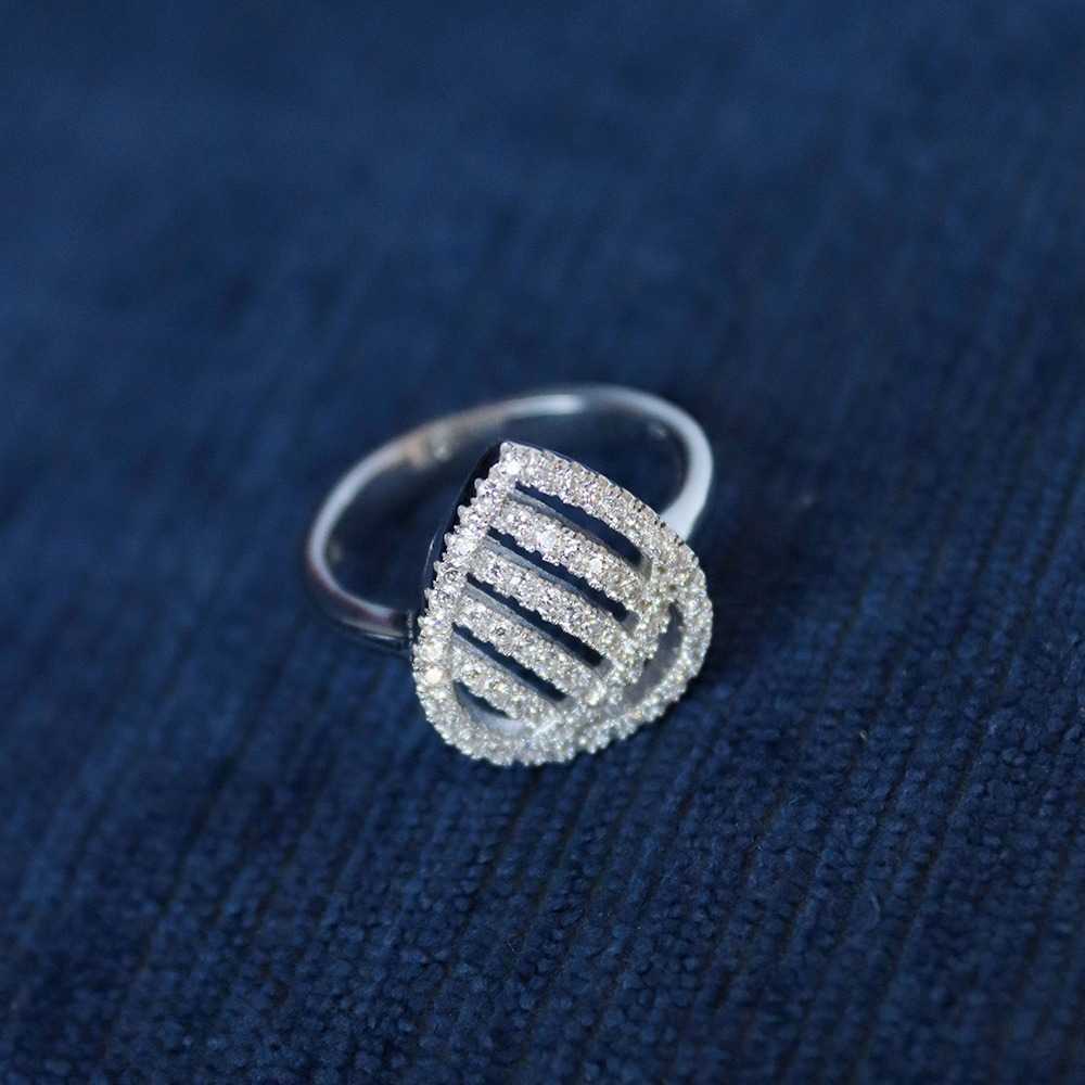 Abdulrahman Classic Teardrop Studded Ring With Zircon Silver925 Size-17