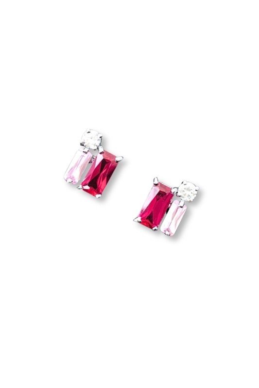 Almutanabbi Classic Geometric Studded Earring With Zircon Silver925